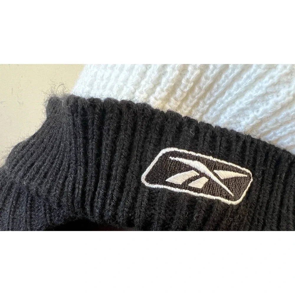 Reebok Carolina Panthers‎ Women's Knit Cap Hat One Size Black Cream Logo NFL